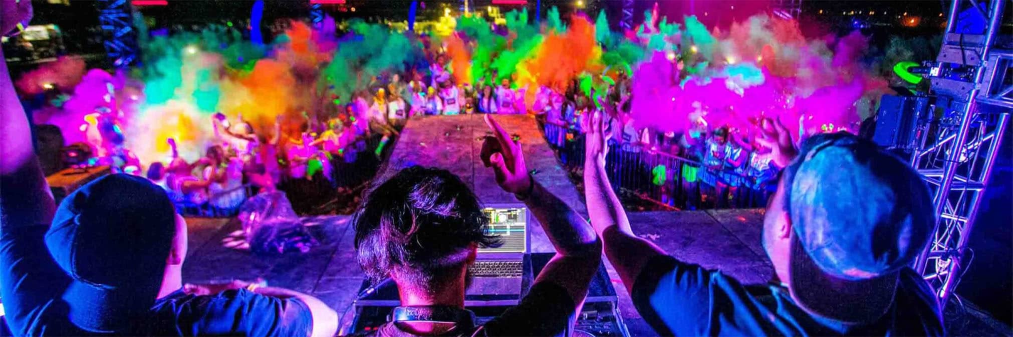 Glow party with black lights and neon decor