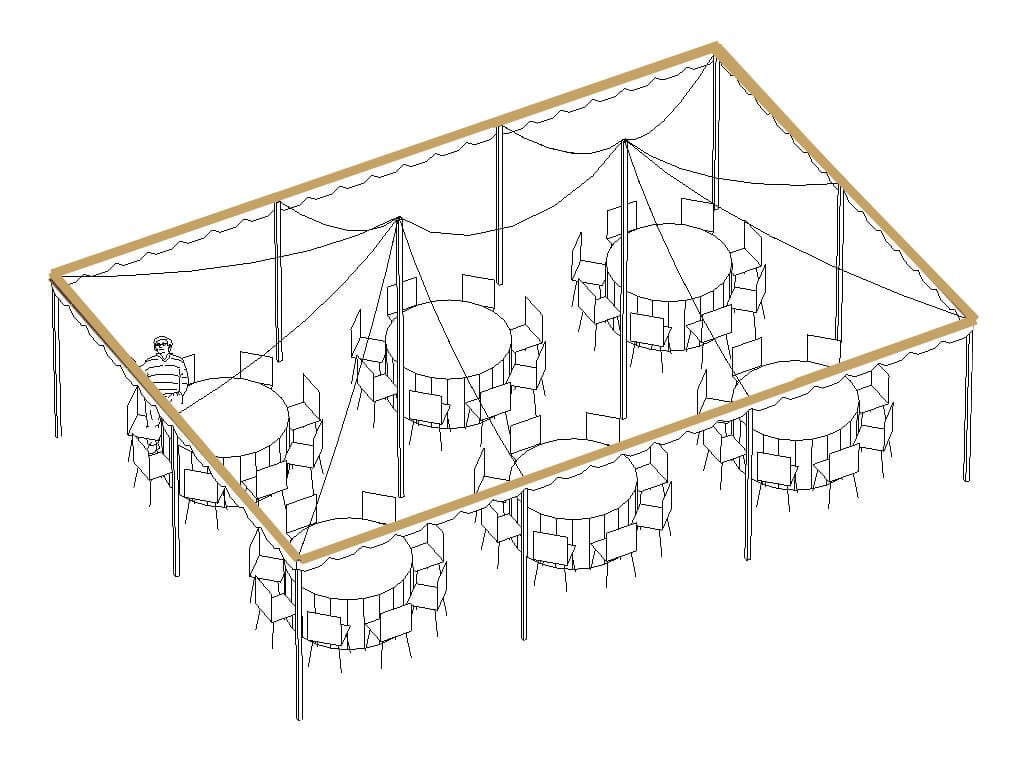 Perimeter Lighting — top-down tent diagram