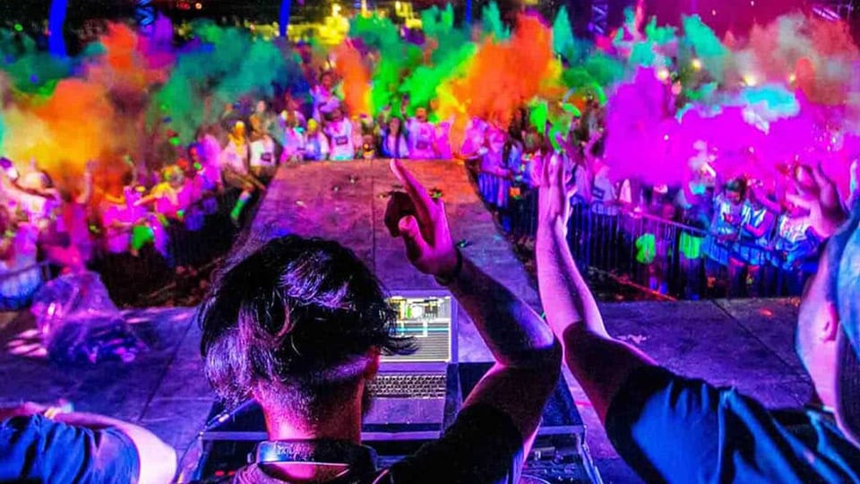 Black light dance party