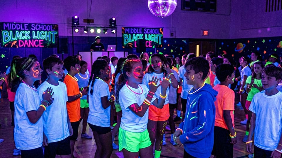Middle school black light dance