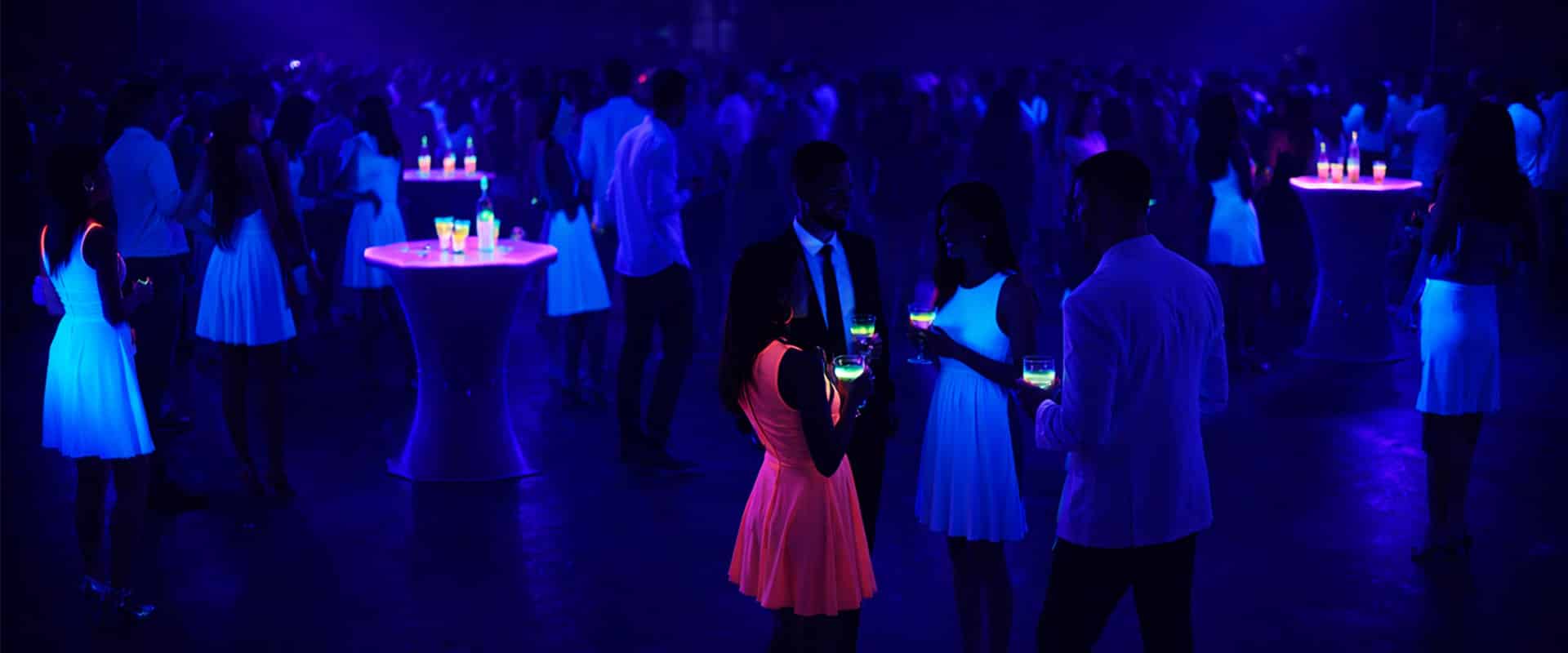 Black light rentals for glow parties and events