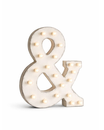 21″ Vintage White Marquee Lights in use